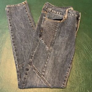 American Eagle Outfitters Dark Blue Skinny Moto Jeans size 8 long